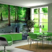 Привлекательная одёжка кухонных стен это фотообои на кухню.